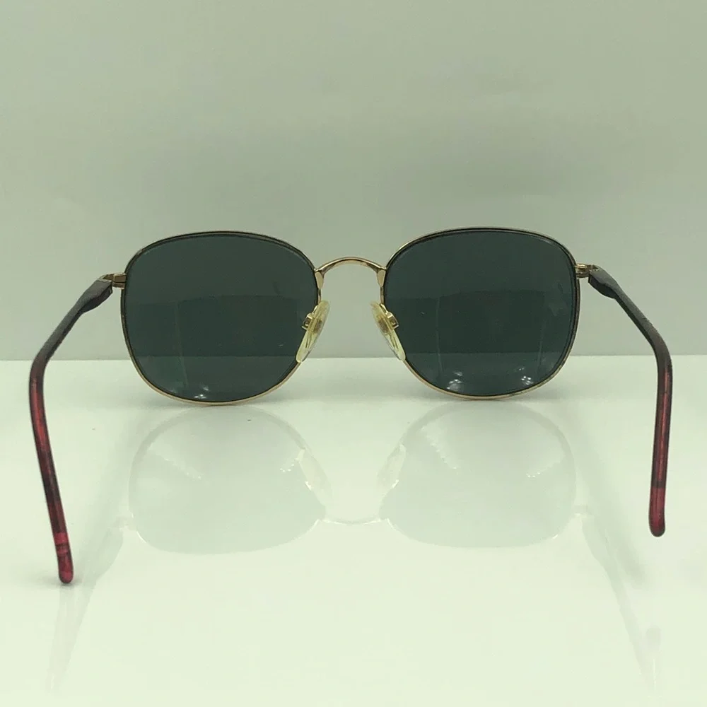 Red Gold Oval Sunglasses Frames